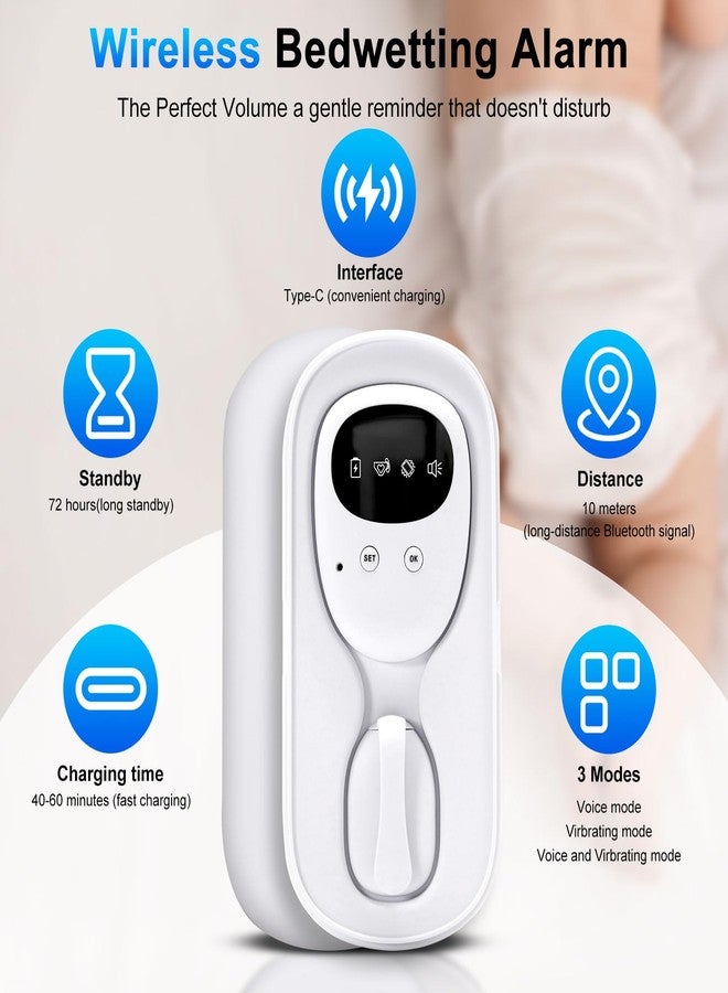 Yoiilifee Wireless Bedwetting Alarm for Boys & Girls, USB-C Rechargeable, High Sensitivity, Loud Sound & Vibration, 3 Modes, Compact Design for Night Potty Training and Overcoming Bedwetting - Image 5
