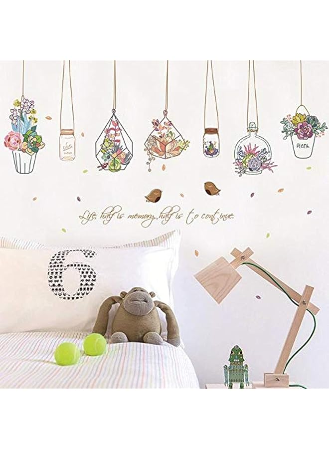 Zaboon Decor Pvc Diy For Kids Room Sticker Cartoon Flower Pot Basket Wall Stickers Dormitory Decoration Stickers Baby Bedroom Bedside Background Wall Stickers - Image 1
