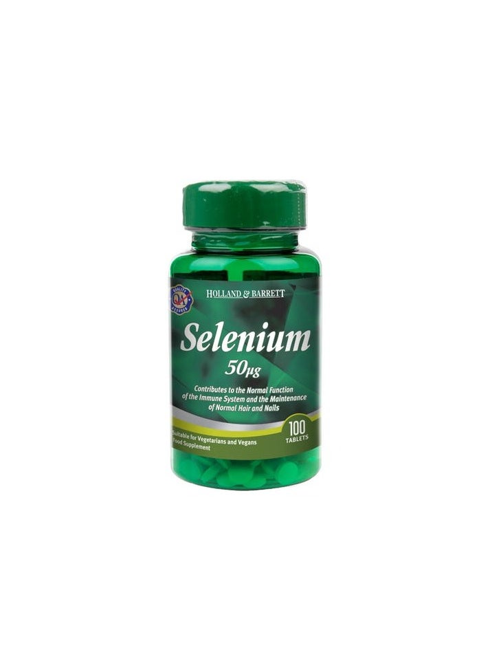 H&B - Holland And Barrett Selenium 50 Mcg 100 Tablets - Image 1