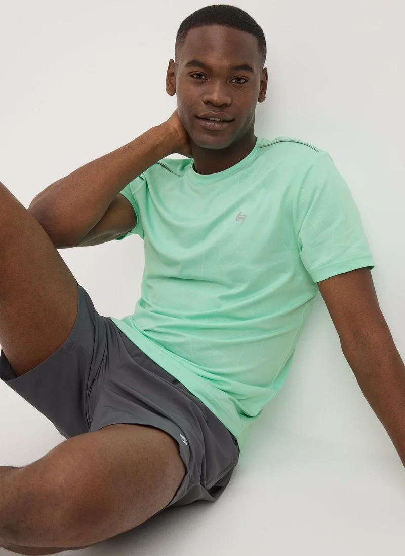 Matalan Souluxe Turquoise Jacquard T-Shirt