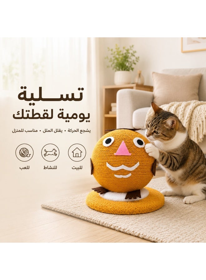 Cat Scratching Post with Natural Sisal Rope – Interactive Scratch Toy with Stable Base for Cats of All Sizes - Image 2