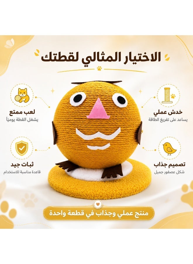Cat Scratching Post with Natural Sisal Rope – Interactive Scratch Toy with Stable Base for Cats of All Sizes - Image 4