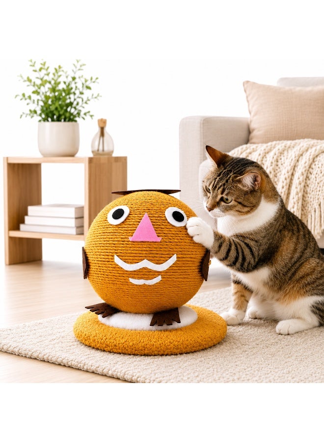 Cat Scratching Post with Natural Sisal Rope – Interactive Scratch Toy with Stable Base for Cats of All Sizes - Image 1