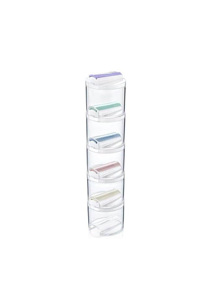 Reko 5 PCS Plastic Spice Jar with Airtight sliding caps Jam Pots Airtight Food Storage Bottle for Home Kitchen,  - Image 2