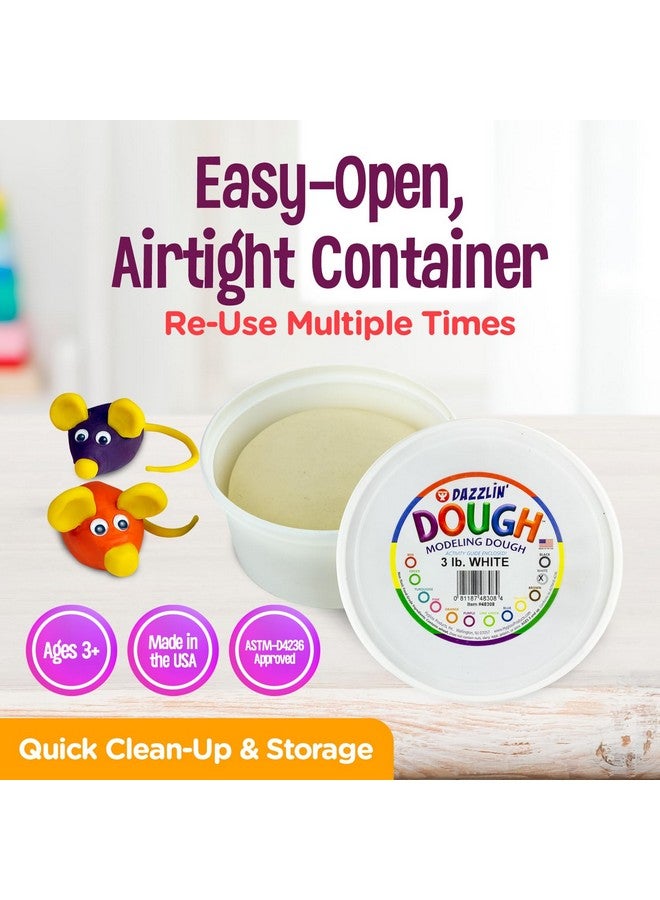 Hygloss Play Modeling Dough - White Dough Unscented - Safe & Non-Toxic for Kids Arts & Crafts - Party Favors - Classroom Supplies - 3lb - Image 3