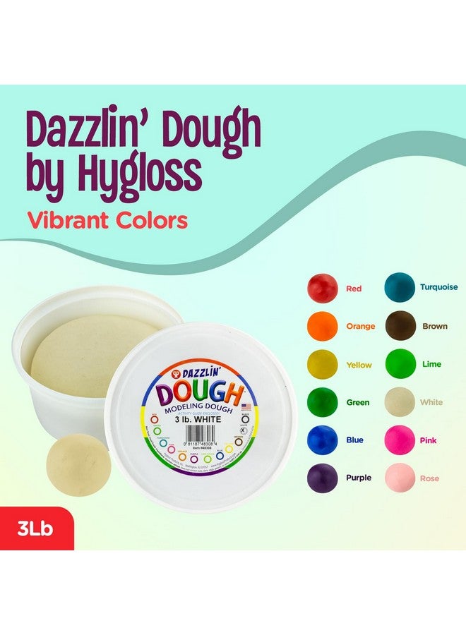 Hygloss Play Modeling Dough - White Dough Unscented - Safe & Non-Toxic for Kids Arts & Crafts - Party Favors - Classroom Supplies - 3lb - Image 2