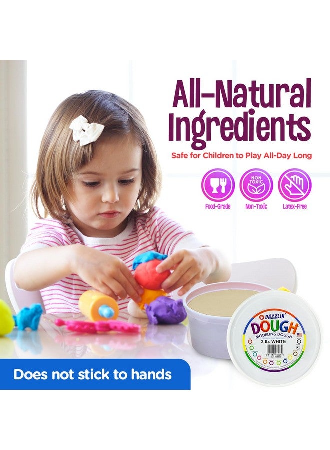 Hygloss Play Modeling Dough - White Dough Unscented - Safe & Non-Toxic for Kids Arts & Crafts - Party Favors - Classroom Supplies - 3lb - Image 4