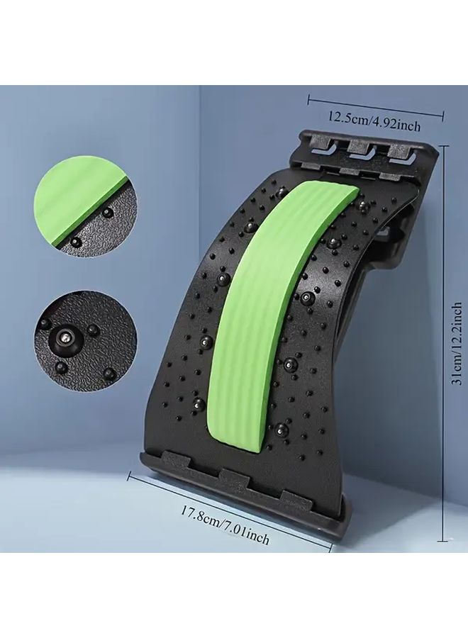 Green Adjustable Lumbar Back Stretcher Yoga Support Board Relieve Pressure Home Office Use - Image 3