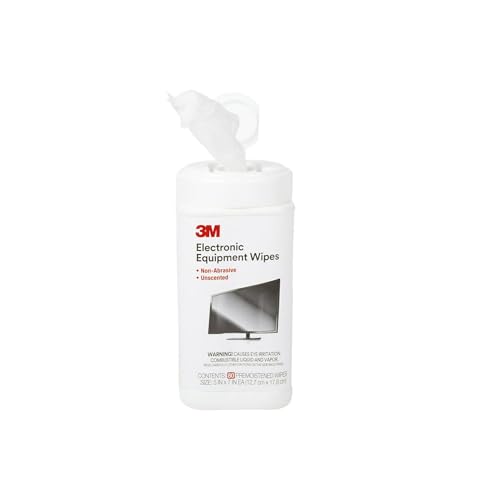 3M Electronic Equipment Cleaning Wipes, 1-Ply, 5.5 x 6.75, Unscented, White, 80/Canister - Image 4