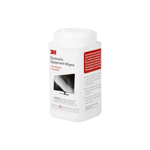 3M Electronic Equipment Cleaning Wipes, 1-Ply, 5.5 x 6.75, Unscented, White, 80/Canister - Image 5