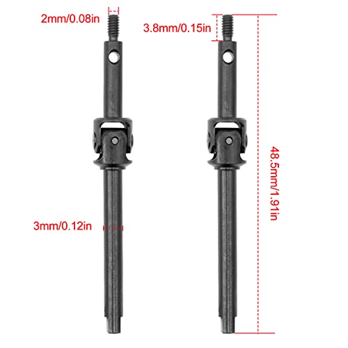 OGUNKE OGRC 2Pcs Steel Front Axle Drive Shaft CVD Set for Axial SCX24 C10/JLU/Bronco/Gladiator/Deadbolt Upgrades Parts (Regular) - Image 4