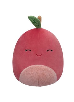 7.5 inch Red Cherry w Closed Eyes & Fuzzy Belly , Officially Licensed Kellytoy Plush Toy, Colorful Soft Toy, Gift for Kids, Girls & Boys Washable Squishy Stuff Toy Multicolor All Age