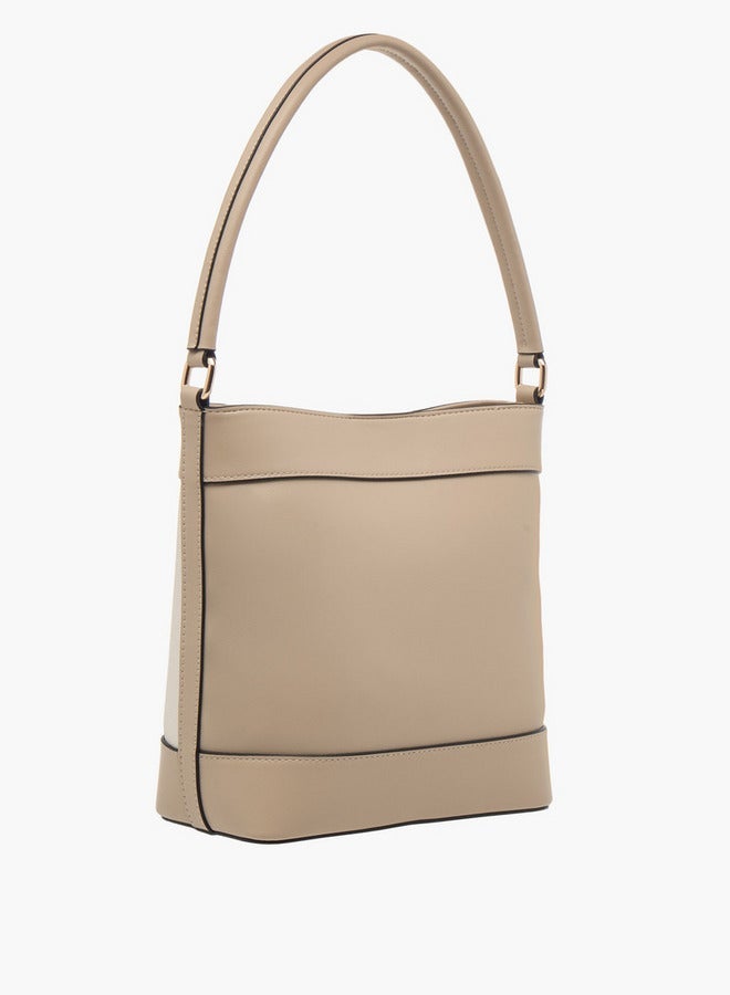 Celeste Womens Striped Bucket Bag with Detachable Strap - Image 3