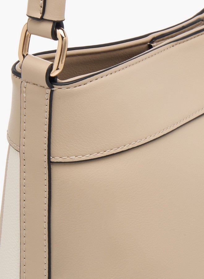 Celeste Womens Striped Bucket Bag with Detachable Strap - Image 5