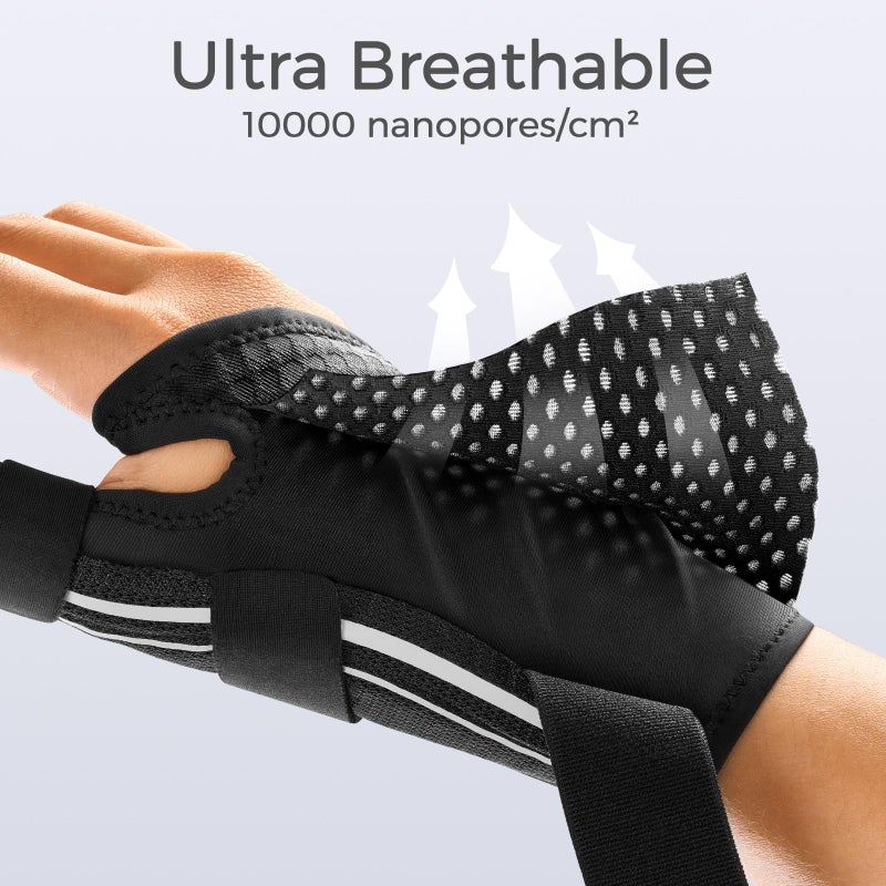 FREETOO Thumb Brace Support Right Hand or Left Hand for Arthritis Pain and Support, Thumb Spica Splint for Trigger Thumb, Thumb Stabilizer for Tendonitis, Sprain Fits Palm 7.5''-8.5'' S/M White - Image 4