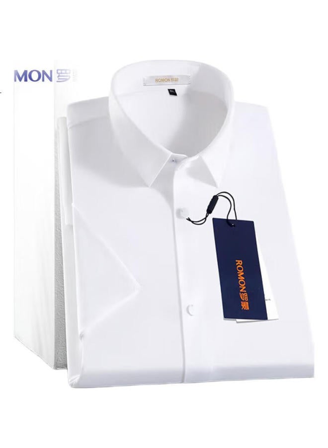 ROMON Men'S Wrinkle-Free Short Sleeve Shirt Ice Silk Shirt Middle-Aged And Youth Solid Color Business Half Sleeve Dad Top Men'S Clothing - Image 2