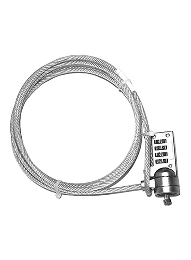 4-Digit Password Lock Security Cable Chain Silver/Black