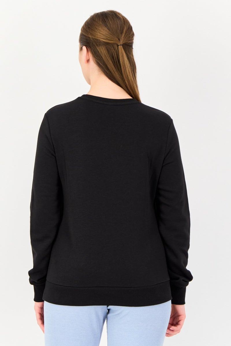 PUMA ملابس رياضية نسائية بأكمام طويلة مناسبة، خارجية، سويت شيرت، أسود - Image 4