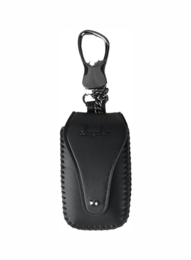 Universal Car Key Fob Leather Case With Metal Hook Vehicle Remote Key Holder Bag For Suv Sedan Truck