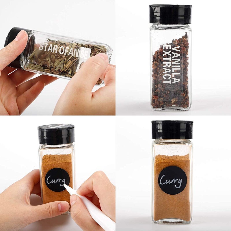 Praha 120ml Spice Bottle with Airtight Lid and Naming Tag Glass Seasoning Bottles Spices Container Empty Spice Jars Spice Bottles Storage Refillable Seasoning Organizer Kitchen 10 - Image 3