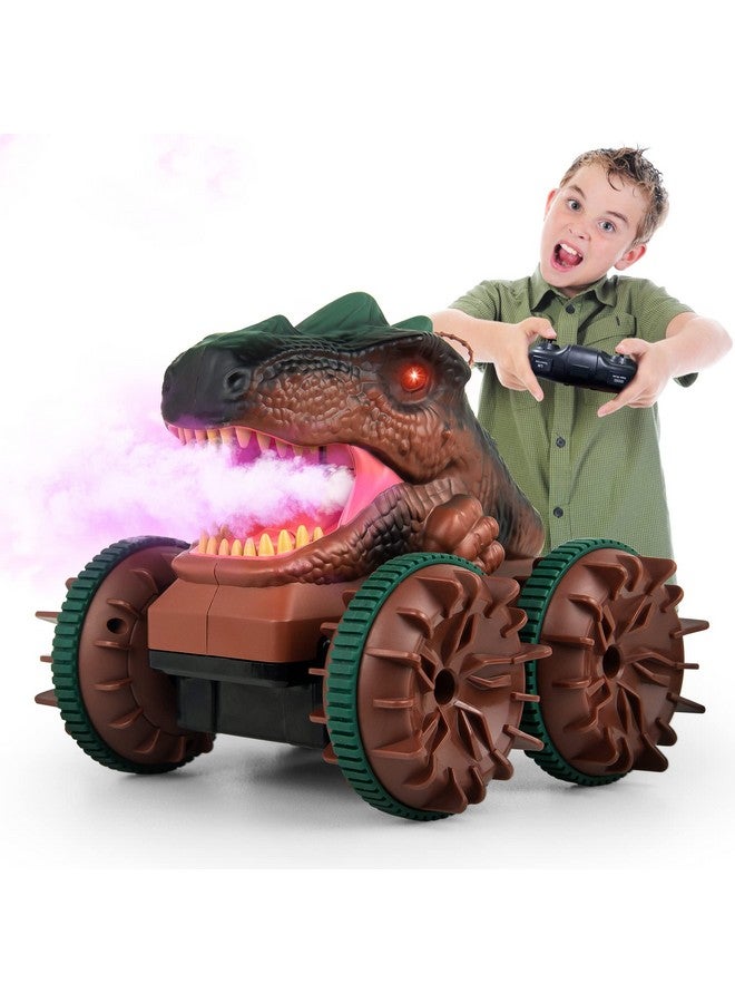 Cheerwing Cheerwing Remote Control Car Dinosaur Toys for Kids Boys,2.4GHz Amphibious Waterproof RC Dinosaur Car with Light,Spray,Sound 360° Rotating Function,All Terrain RC Monster Truck - Image 1