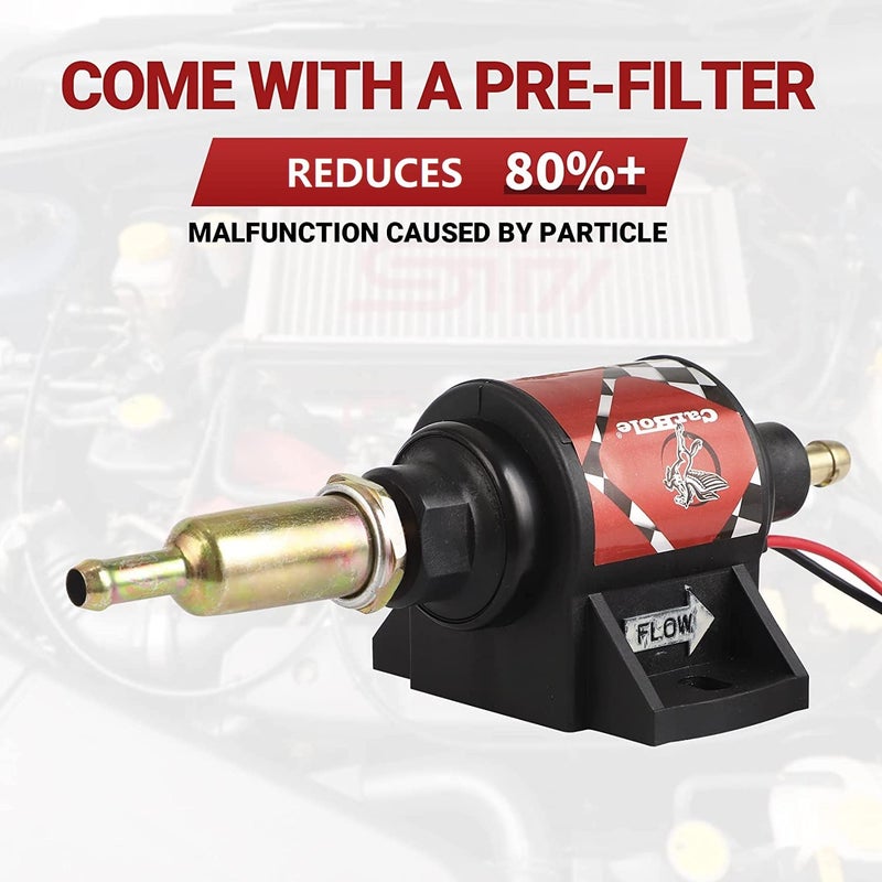 CarBole مضخة وقود كهربائية بنزين كار بول 5/16 بوصة مدخل ومخرج عالمي 12 فولت 1-2 أمبير 28 جالون في الساعة 2-3.5 رطل لكل بوصة مربعة ضغط تشغيل الوقود - Image 5