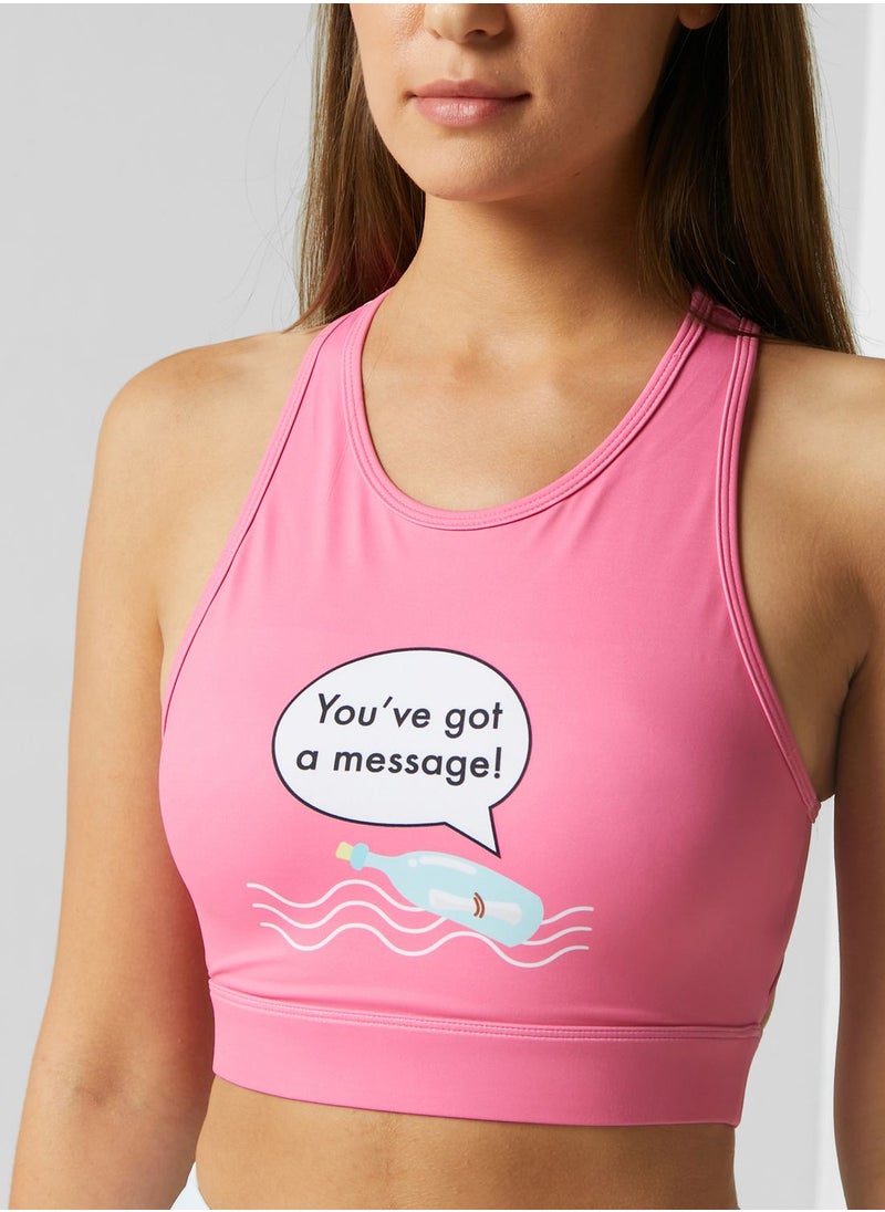 Flexi-Lexi Fitness - Message In The Bottle Cropped Bra - Image 1