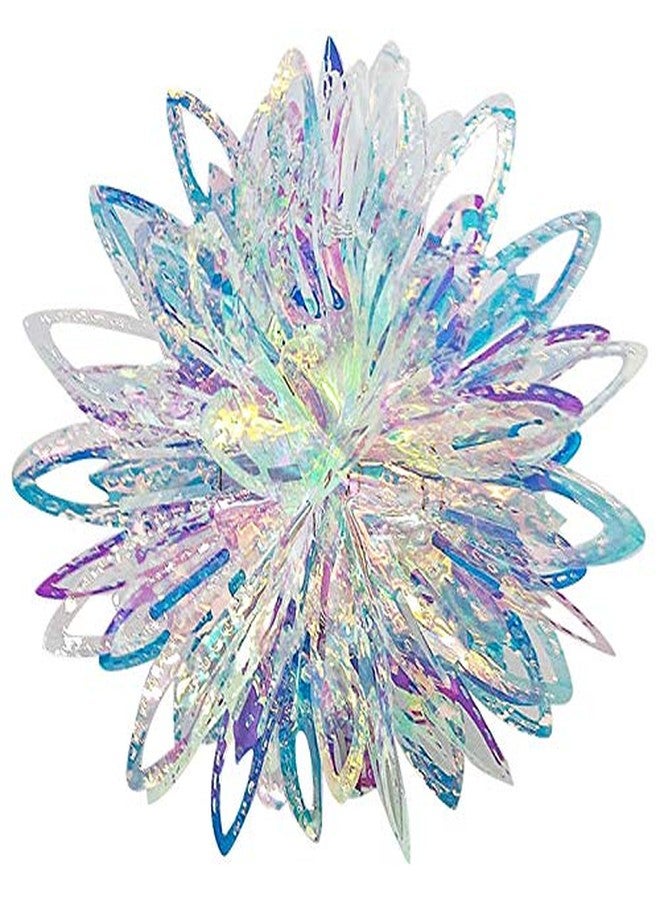 Blukey Iridescent Flower Ball Ornament Hanging Decoration, Foil Ceiling Decorative Hanging Ornaments for Christmas Bridal Shower Wedding Birthday Frozen Theme Party Fairy Princess Rainbow Show Decoration - Image 3