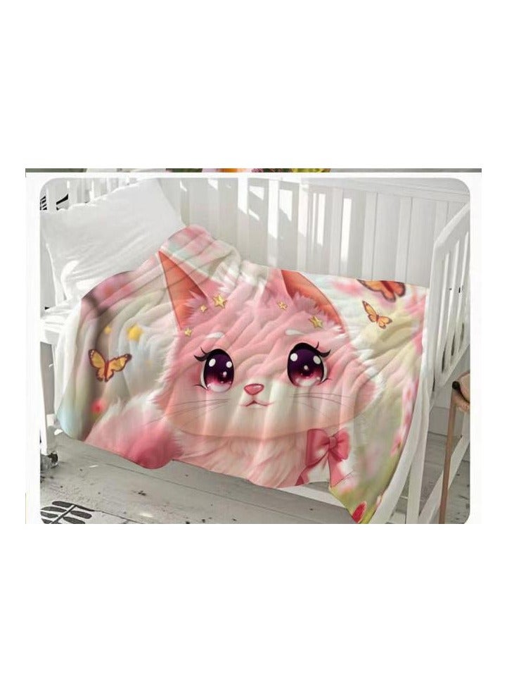 general Children's or student cartoon flannel thin blanket (warm and comfortable, suitable for sleep, games) 100cm*150cm - 517 - Image 1