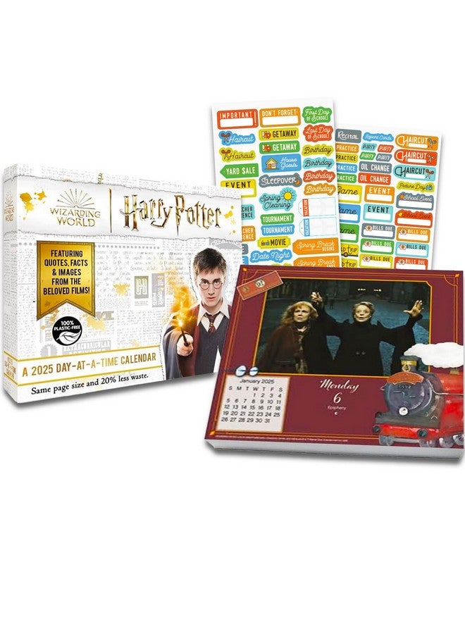 Harry Potter Calendar 2025 - Deluxe 2025 Harry Potter Day-At-A-Time Box Calendar Bundle With Over 100 Calendar Reminder Stickers (Muggle Gifts, Office Supplies) - Image 1