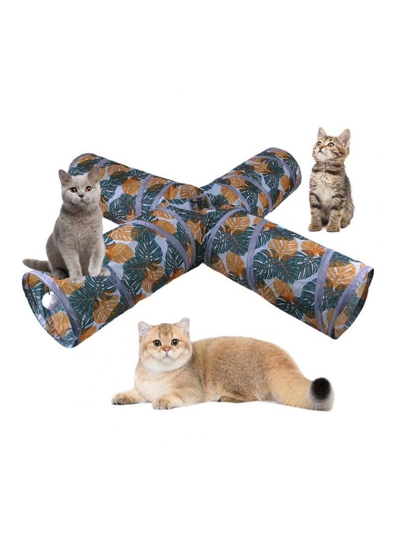 Cat Bucket Tunnel Creative Relieve Boredom Lightweight 4-way Collapsible Cat Tunnel Tube for Relaxing - Image 1