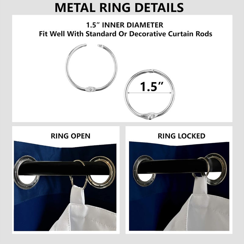 DriftAway Thermal Insulated 100 Percent Darkening Blackout Curtain Liner 2 Panels Each Liner Size 50 Inch by 80 Inch Rings Included Off White Panel - Image 3