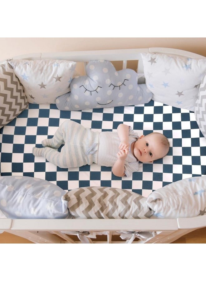 FIGEPO 4 Pack Checkered Bassinet Sheets Neutral Breathable Fitted Baby Sheets Nursery Sheets for Baby Boys or Girls (Bassinet Sheet) - Image 4