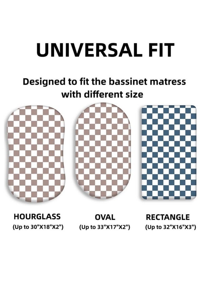 FIGEPO 4 Pack Checkered Bassinet Sheets Neutral Breathable Fitted Baby Sheets Nursery Sheets for Baby Boys or Girls (Bassinet Sheet) - Image 2