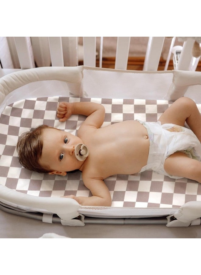 FIGEPO 4 Pack Checkered Bassinet Sheets Neutral Breathable Fitted Baby Sheets Nursery Sheets for Baby Boys or Girls (Bassinet Sheet) - Image 3