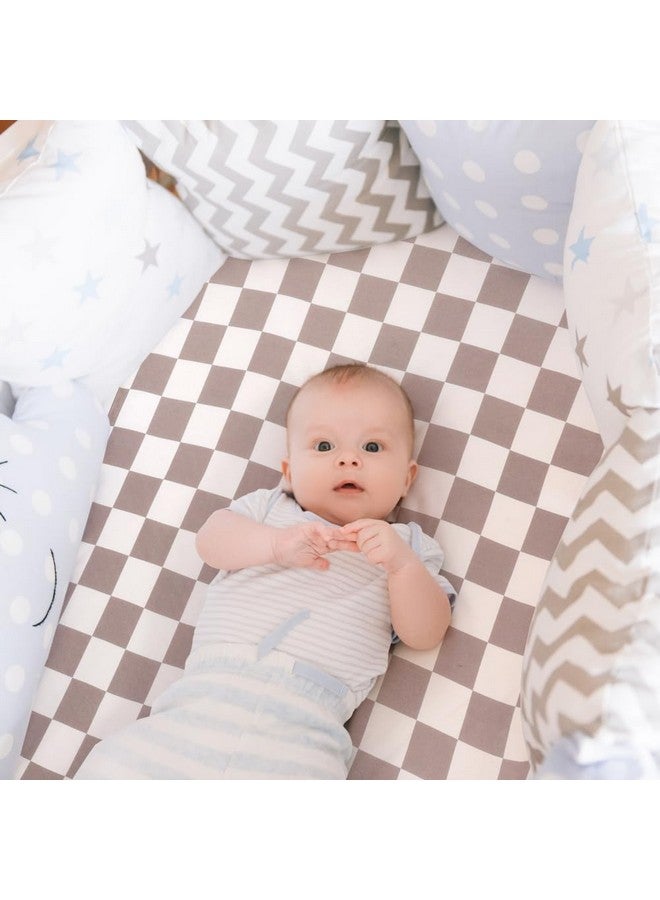 FIGEPO 4 Pack Checkered Bassinet Sheets Neutral Breathable Fitted Baby Sheets Nursery Sheets for Baby Boys or Girls (Bassinet Sheet) - Image 5