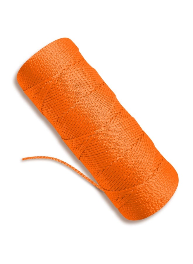 Orange Braided Nylon Mason Line String, #18 High Tensile Strength, 250 Ft, Waterproof UV Resistant for Construction & Gardening - Image 1