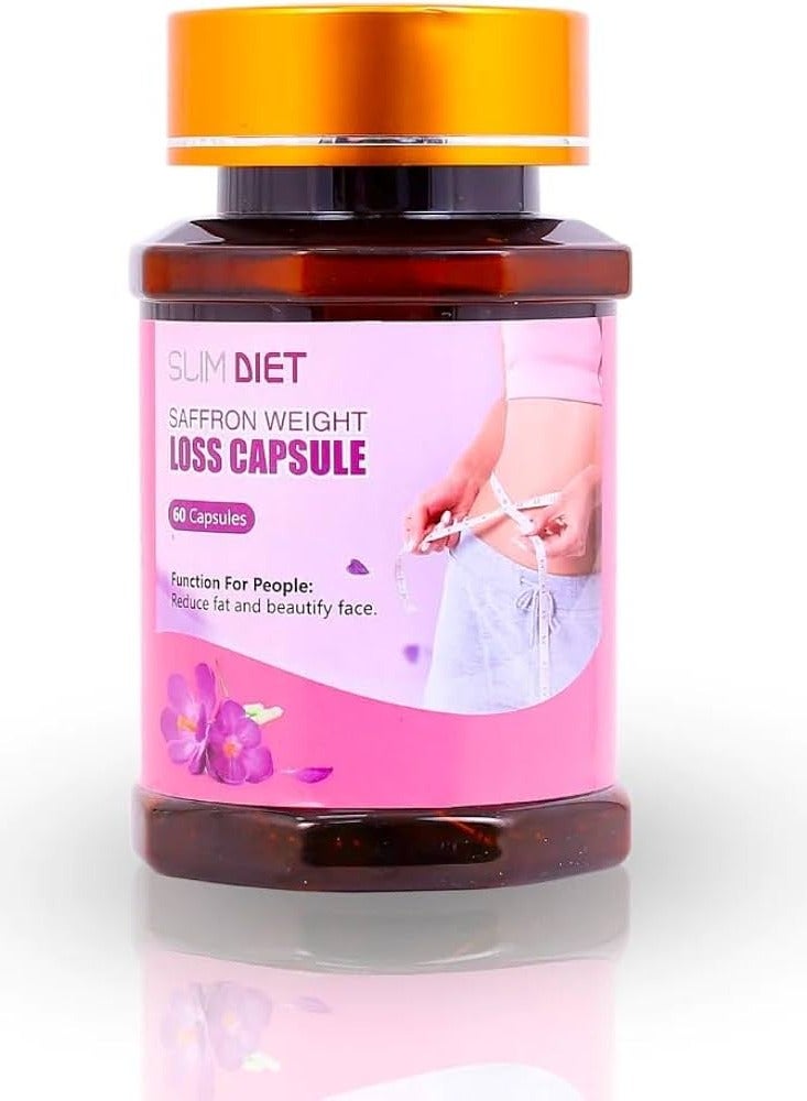 Slim Body Slim Diet Saffron Weight Loss Capsules (60 Capsules) – Burn Fat & Control Hunger Naturally - Image 1