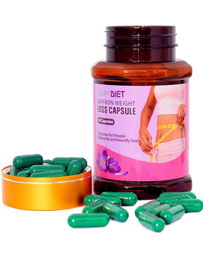 Slim Body Slim Diet Saffron Weight Loss Capsules (60 Capsules) – Burn Fat & Control Hunger Naturally - Image 2
