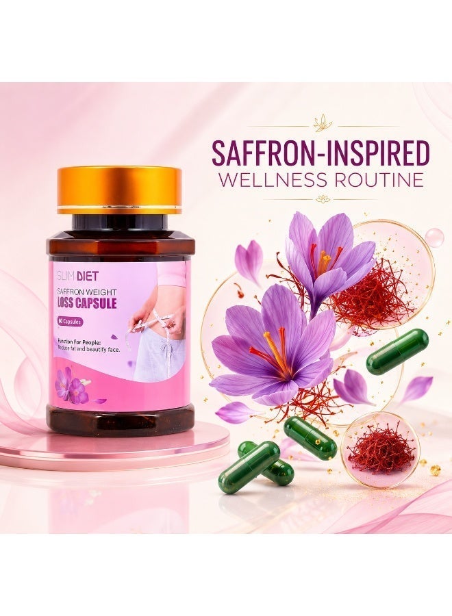 Slim Body Slim Diet Saffron Weight Loss Capsules (60 Capsules) – Burn Fat & Control Hunger Naturally - Image 1