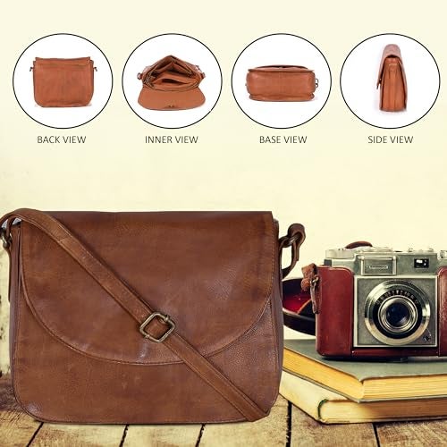Ozora Handmade Leather Crossover Purse/Bag for Women with Adjustable Strap, YKK Zippers & Spacious Pockets - Image 5