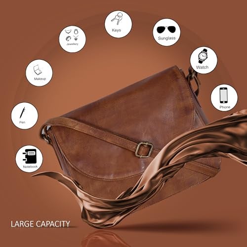Ozora Handmade Leather Crossover Purse/Bag for Women with Adjustable Strap, YKK Zippers & Spacious Pockets - Image 3