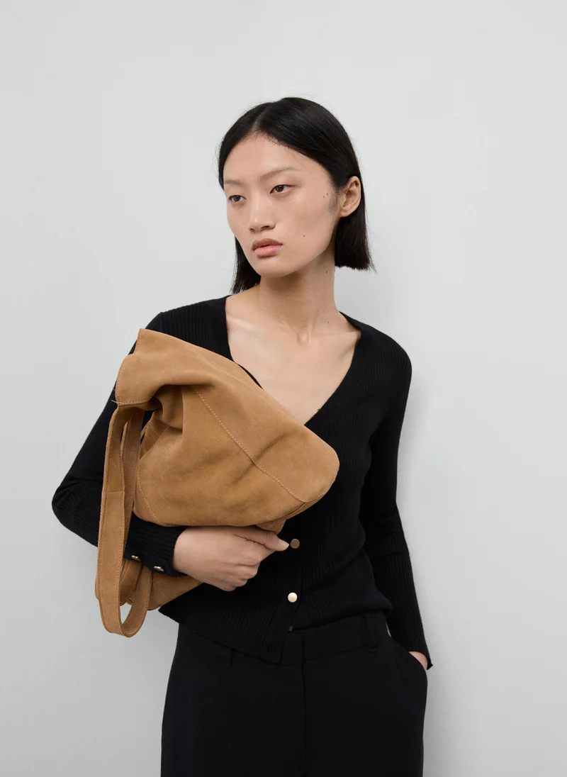 MANGO Ribbed buttoned cardigan