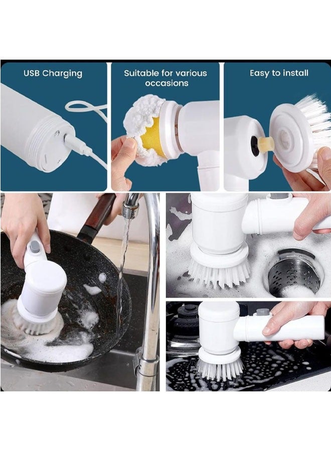 Loquat Electric Cleaning Brush - USB Rechargeable, Rotating for Cleaning Dishes, Cars, Kitchen, and Bathroom - Easy to Use and Install - Image 4