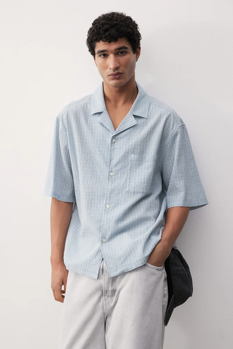 H&M Loose Fit Seersucker resort shirt
