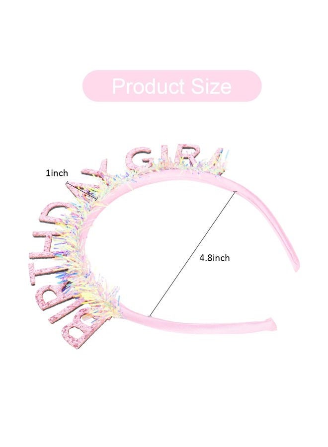 Jaciya Pink BIRTHDAY GIRL Glitter Laser Strips Headband – Sparkling Party Tiara for Birthdays, Photos & Gifts - Image 3