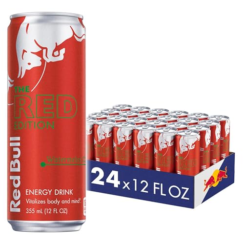 Red Bull Red Edition Energy Drink, Watermelon, with 114mg Caffeine plus Taurine & B Vitamins, 12 Fl Oz, Pack of 24 Cans - Image 1