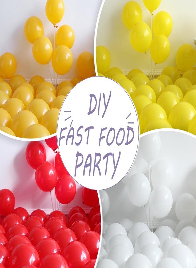 GIHOO Fast Food Hot Dog Party Decorations 140PCS Red Yellow Balloon Garland Acrh Kit with Hamburger French Fries and Hot Dog Foil Balloon for Junk Fast Food Picnic Themed Birthday Baby Shower Party Supplies - Image 3