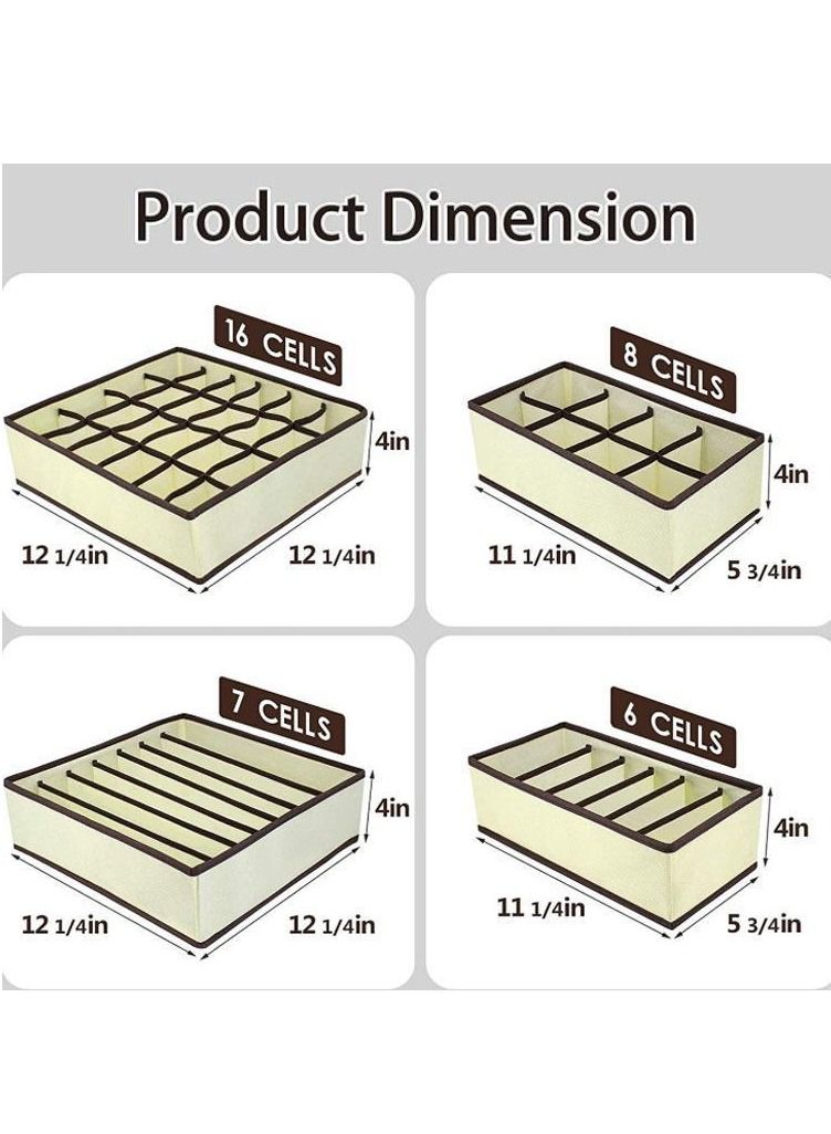 4 Pcs Underwear Drawer Organizers Divider, Closet Socks Organizer and Storage Boxes for Lingerie, Bra, Undies - Image 3