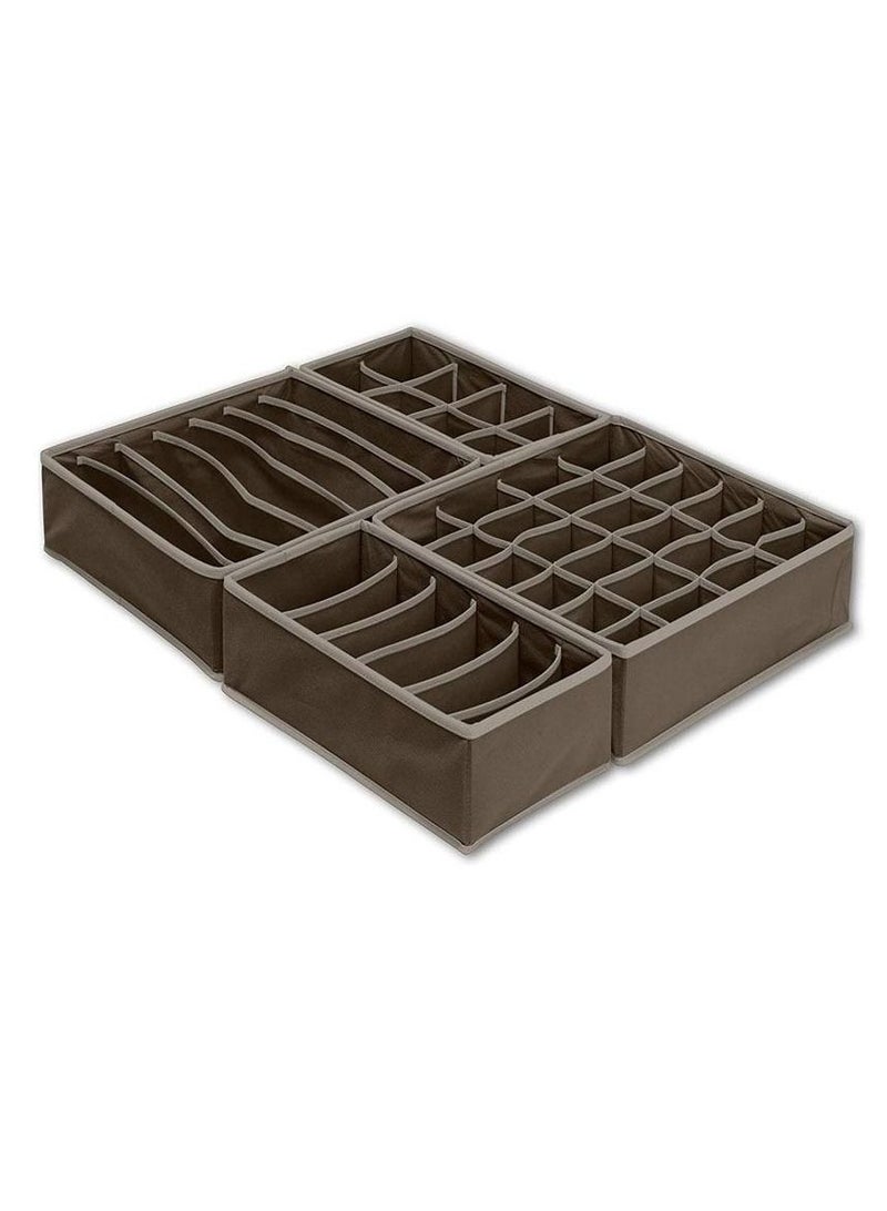 4 Pcs Underwear Drawer Organizers Divider, Closet Socks Organizer and Storage Boxes for Lingerie, Bra, Undies - Image 2